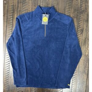 NWT Life is Good Men's Blue Fleece 1/4 Zip Pullover Sweater Size M